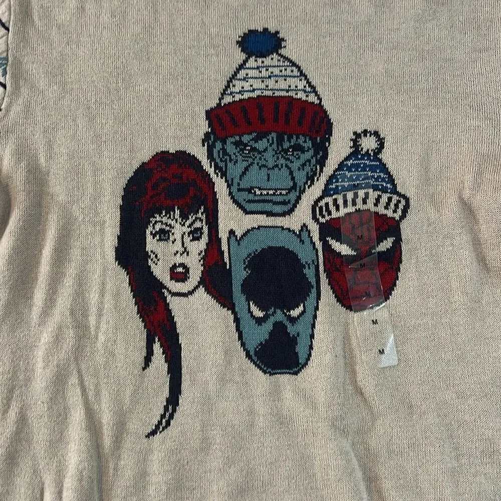 Marvel Spiderman Hulk Ugly Christmas Sweater Kids Boys Size Youth M NWT